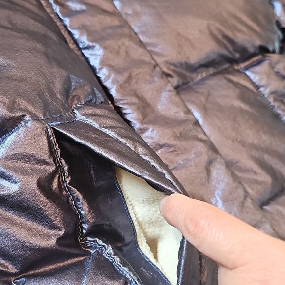 Metallic navy puffer jacket Size 4-5 Crewcuts Everyday - Picture 12 of 13